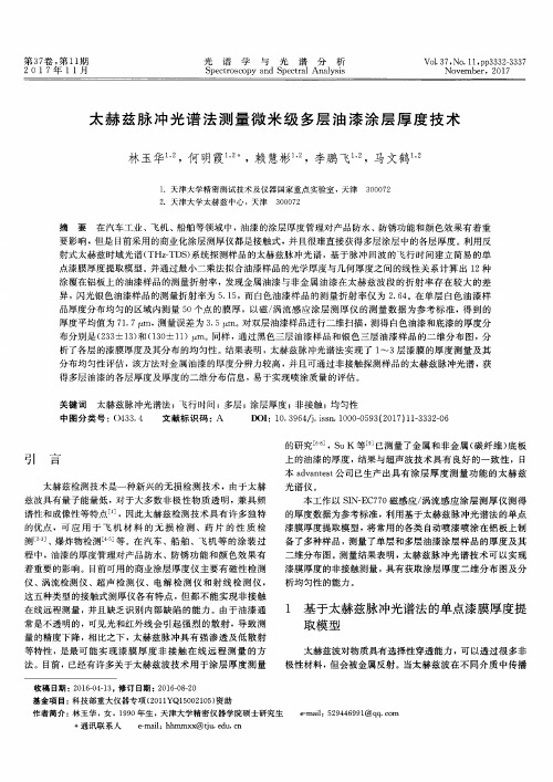 太赫兹脉冲光谱法测量微米级多层油漆涂层厚度技术