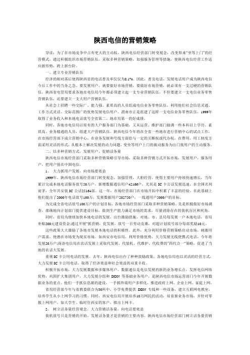 (新)陕西电信的营销策略