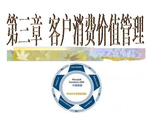 第三章客户消费价值管理