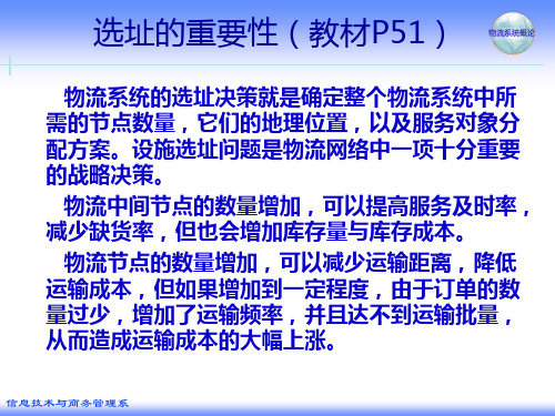 物流课程PPT--04-物流系统选址规划设计