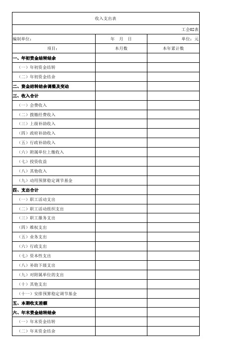 工会-收入支出表