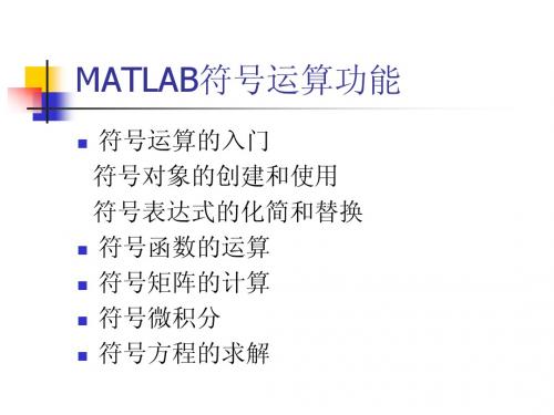 4 符号运算功能