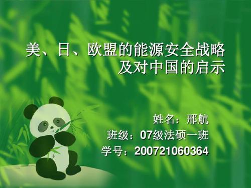 、欧盟的能源安全战略及对中国的启