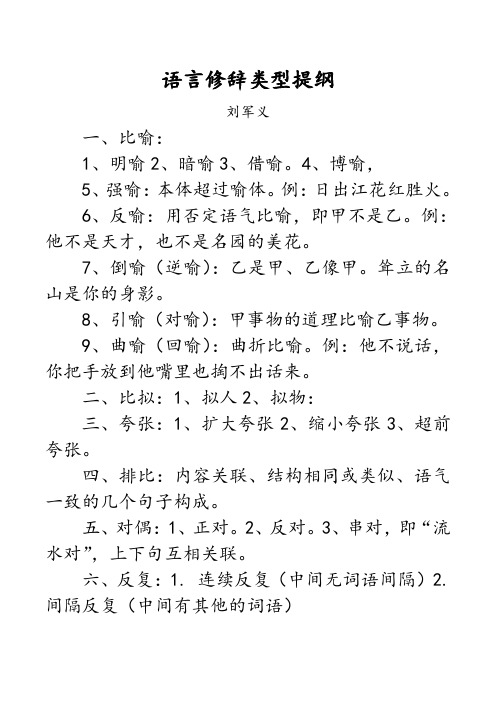 语言修辞类型提纲