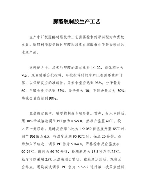 脲醛胶制胶生产工艺