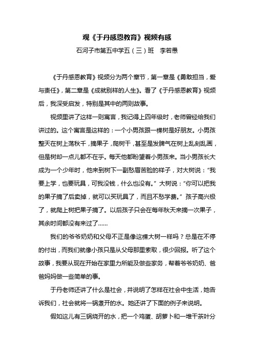 观于丹感恩教育视频有感