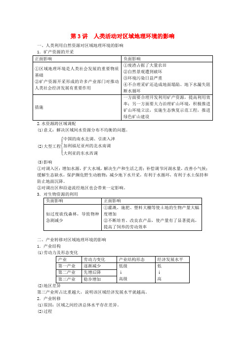 高中地理 《人类活动对区域地理环境的影响》教案(1)..