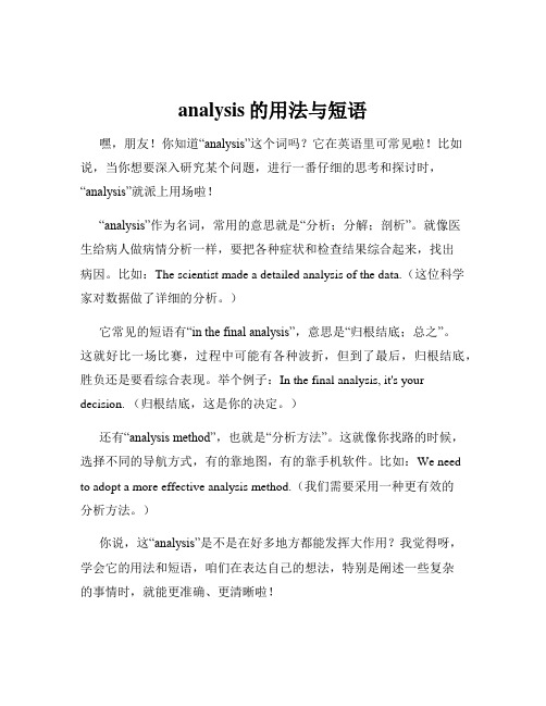 analysis的用法与短语