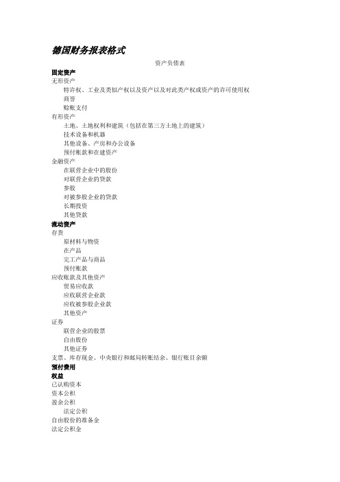 德国财务报表格式