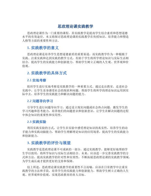 思政理论课实践教学