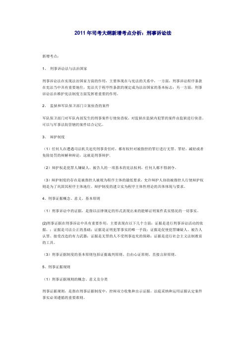 2011年司考大纲新增考点分析4