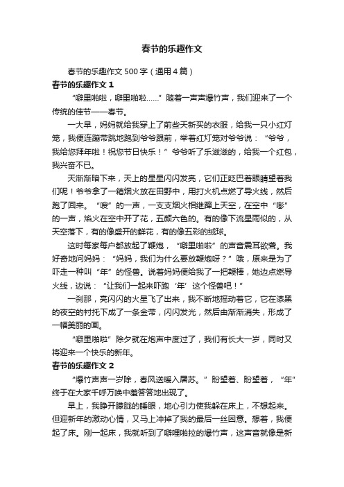 春节的乐趣作文