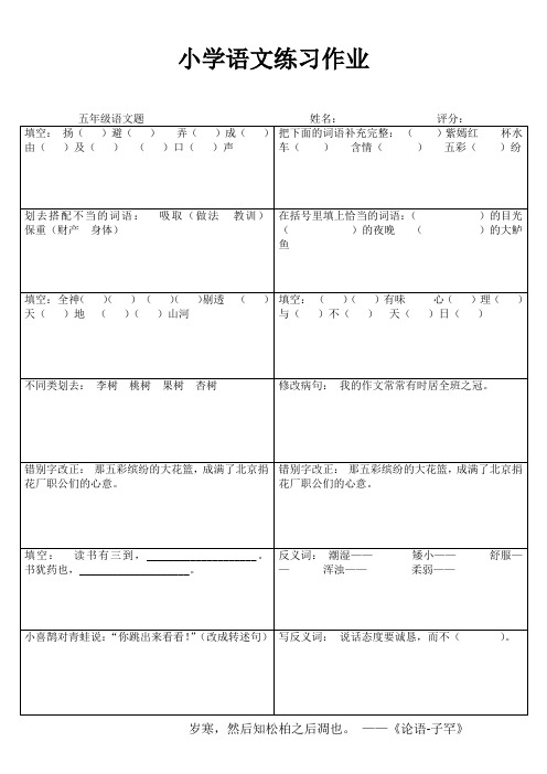 小学五年级语文精作细练I (8)