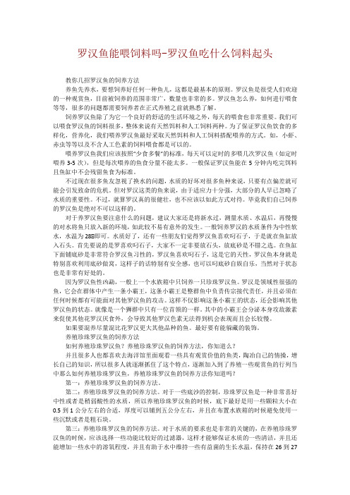 罗汉鱼能喂饲料吗-罗汉鱼吃什么饲料起头
