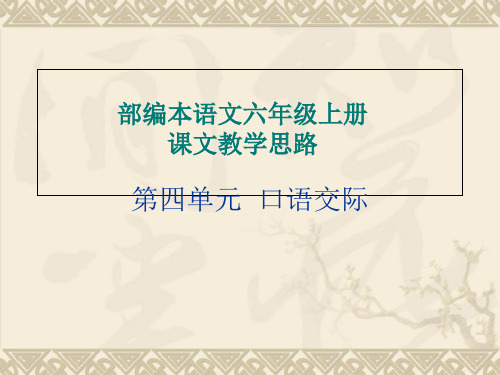 部编版六年级上册语文课件-第四单元 口语交际-ppt上课用