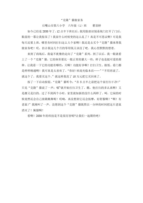 翟羽婷  “克隆”猫做家务