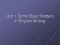 研究生实用英语写作1-Some basic matters in English writing