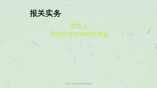 项目九-与报关相关的海关事务课件