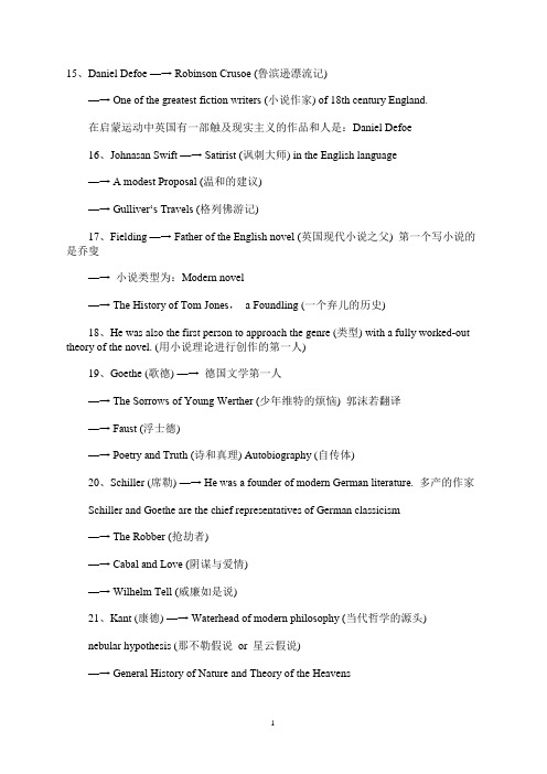 欧洲文化复习纲要下