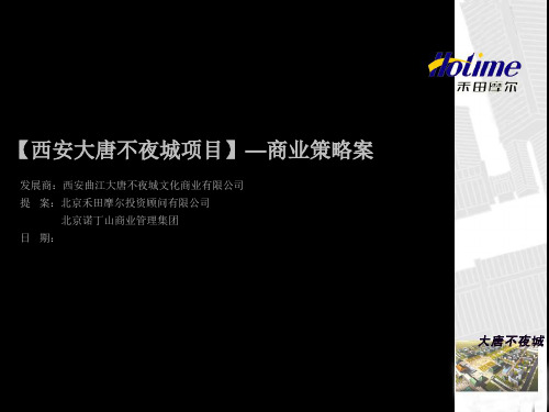 禾田摩尔-【西安大唐不夜城项目】商业营销策略案80PPT-50M