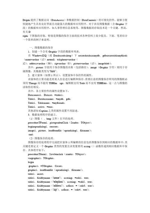 Delphi数据库应用程序开发中图像数据的存取技术