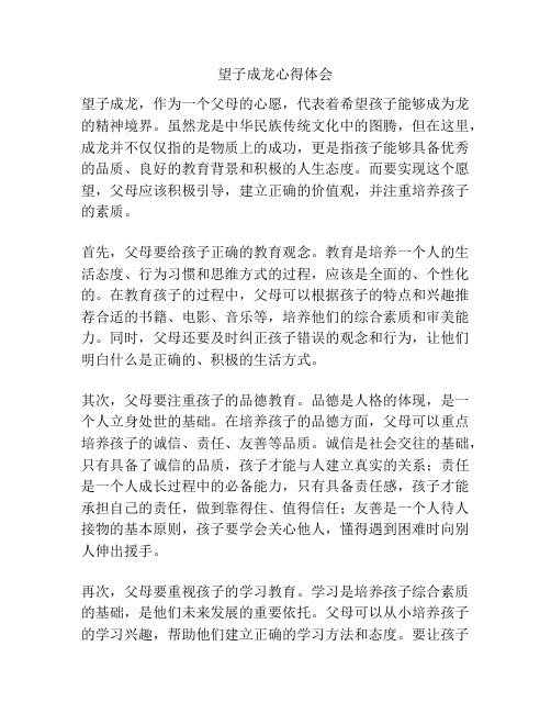 望子成龙心得体会