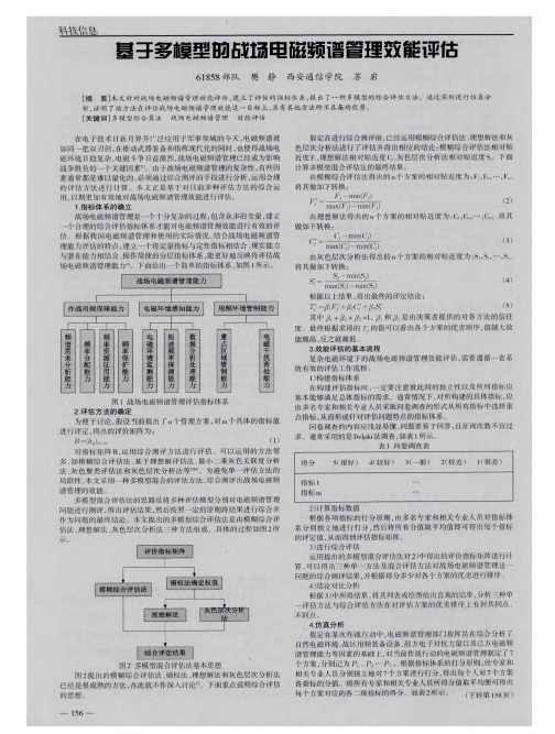 基于多模型的战场电磁频谱管理效能评估