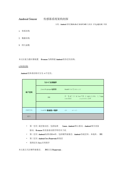 AndroidSensor传感器系统架构初探