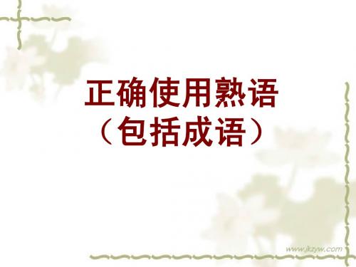 正确使用成语