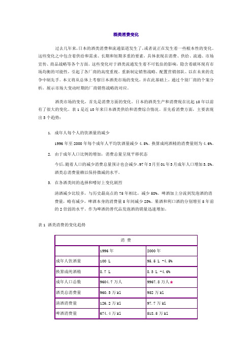 日本啤酒市场的演变