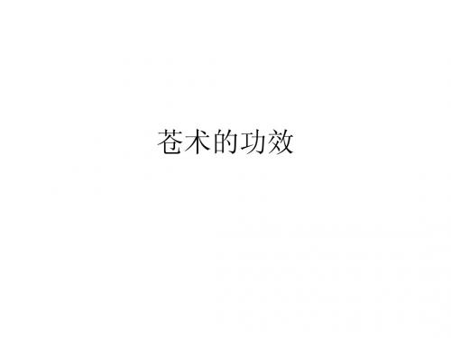 苍术的功效