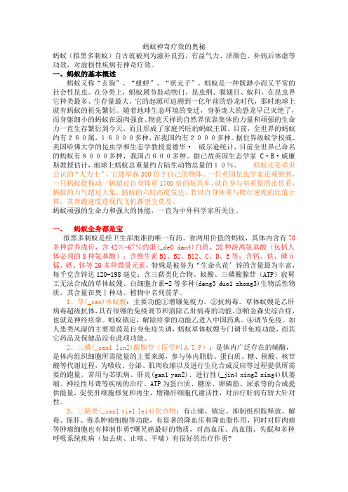 蚂蚁神奇疗效的奥秘讲解