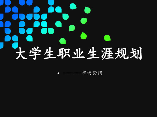 市场营销大学生职业生涯规划PPT