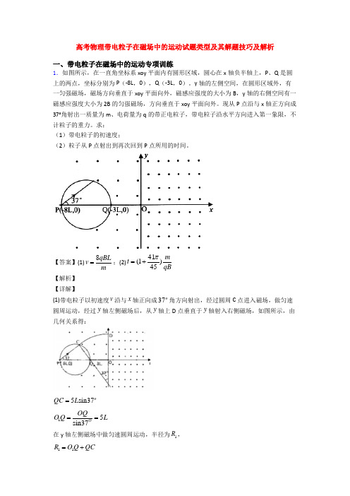 高考物理带电粒子在磁场中的运动试题类型及其解题技巧及解析