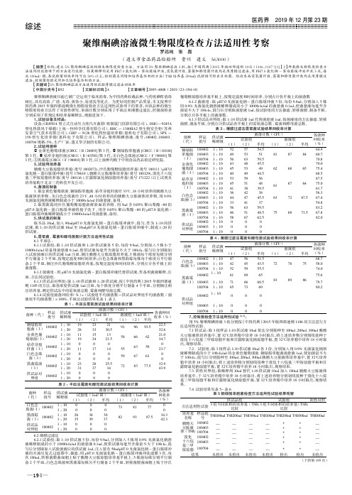 聚维酮碘溶液微生物限度检查方法适用性考察