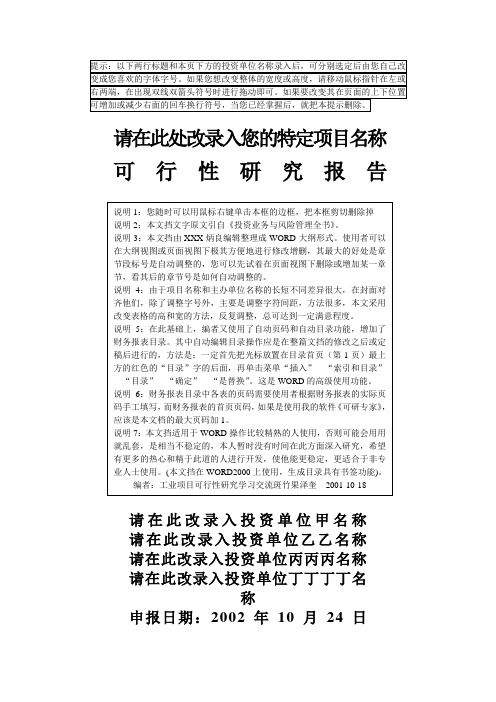 可行性分析报告模板(1)