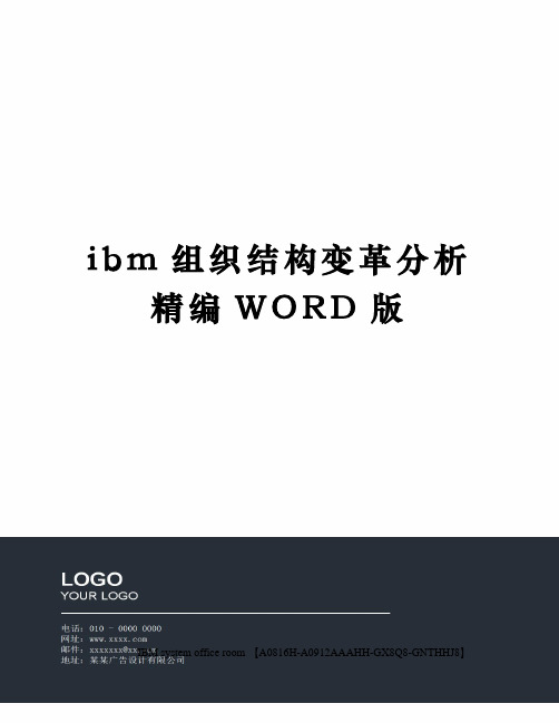ibm组织结构变革分析定稿版