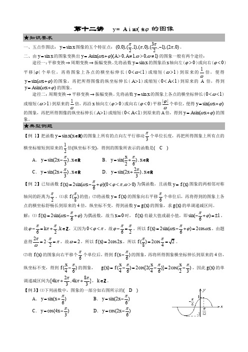 12-高一数学第十二讲(正弦型周期函数的图像)-教师版