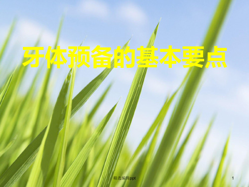 牙体预备的基本要点ppt课件