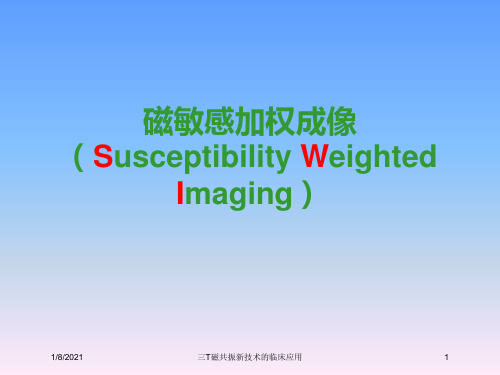 三T磁共振新技术的临床应用培训课件