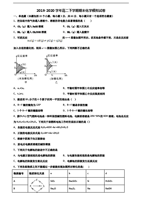 〖精选3套试卷〗2020学年重庆市渝北区高二化学下学期期末学业质量监测试题