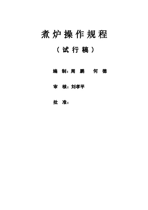 煮炉操作规程