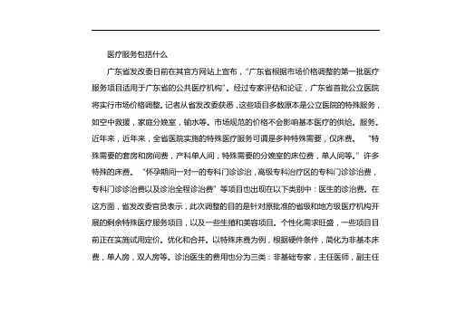 医疗服务项目