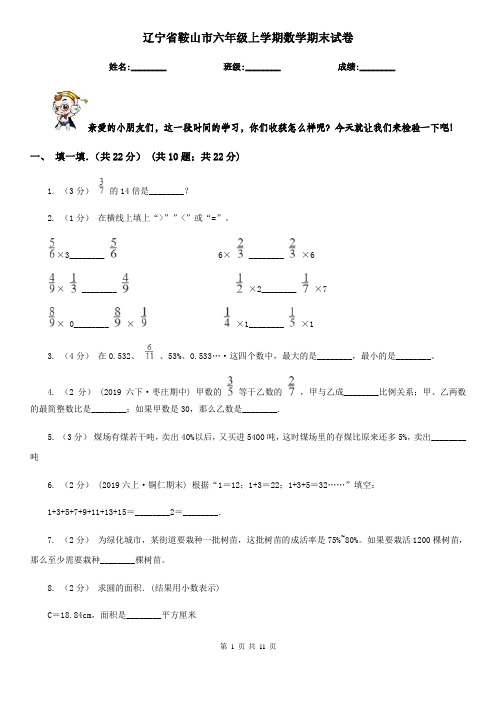 辽宁省鞍山市六年级上学期数学期末试卷