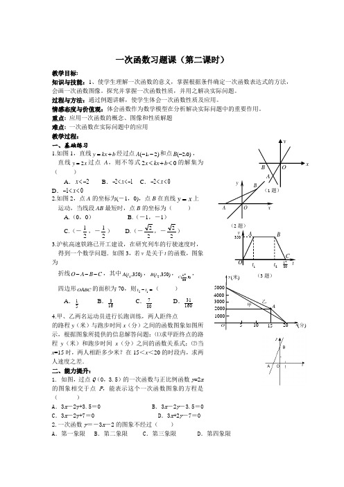 一次函数习题课(第二课时)教学设计