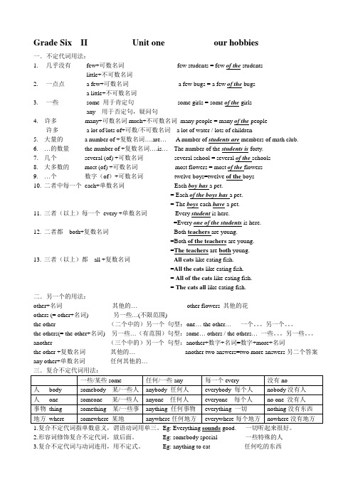 EEC六年级下语法讲义