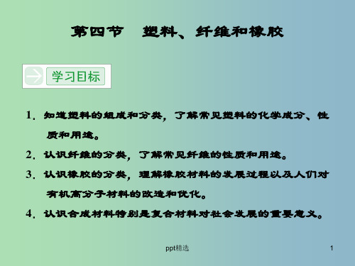 高中化学 3.4塑料、纤维和橡胶课件 新人教版选修1 