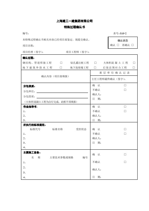 G16-2特殊过程确认书