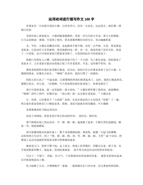 运用动词进行描写作文100字