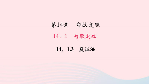 数学八年级上册第14章勾股定理14.1勾股定理3反证法作业课件 华东师大版